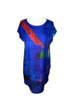 Load image into Gallery viewer, 100% Silk Shift Dress Blue Mrs Tea's Boutique and Bakery