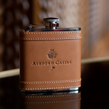 Load image into Gallery viewer, Ashford Castle Leather Hip Flask Mrs Tea's Boutique and Bakery