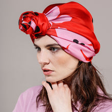 Load image into Gallery viewer, SWAMP ROSE SCARF IN SCARLET, PINK AND BLACK Mrs Tea's Boutique and Bakery