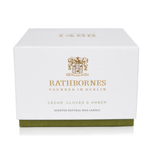 Load image into Gallery viewer, Rathbornes | Cedar, Cloves & Ambergris Scented Candle Mrs Tea's Boutique and Bakery
