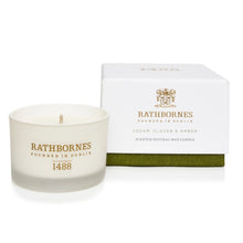 Load image into Gallery viewer, Rathbornes | Cedar, Cloves & Ambergris Scented Candle Mrs Tea's Boutique and Bakery