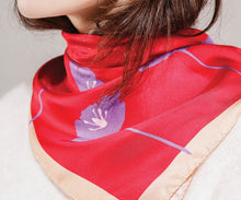 Load image into Gallery viewer, Bláth Poipín Scarf in Rasberry, Lilac and Peach Mrs Tea's Boutique and Bakery