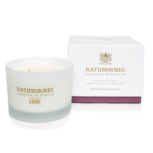 Load image into Gallery viewer, Rathbornes | White Pepper, Honeysuckle & Vertivert Scented Candle Mrs Tea's Boutique and Bakery
