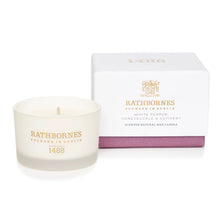 Load image into Gallery viewer, Rathbornes | White Pepper, Honeysuckle & Vertivert Scented Candle Mrs Tea's Boutique and Bakery