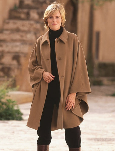 Cashmere Wool Cape With Saddle Stitching Mrs Tea's Boutique and Bakery