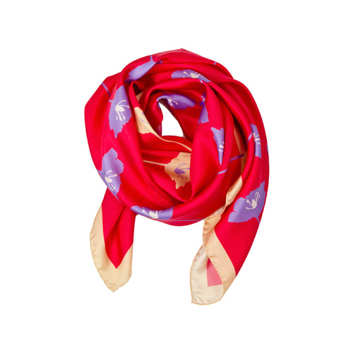 Copy of SWAMP ROSE SCARF IN SCARLET, PINK AND BLACK Mrs Tea's Boutique and Bakery