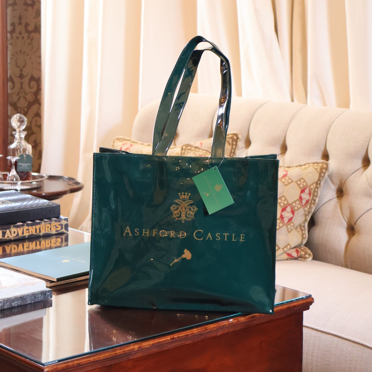 Ashford Castle Green Shoulder Vinyl Bag