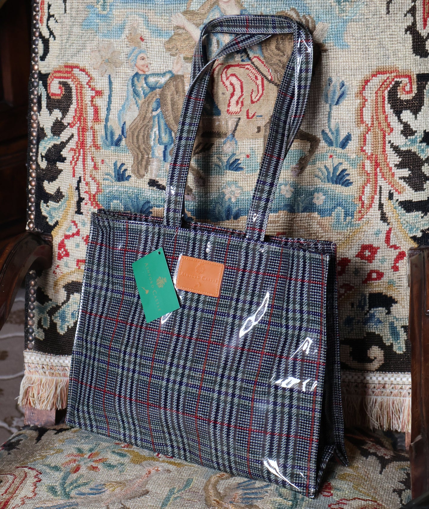 Ashford Castle Tartan Shoulder Vinyl Bag