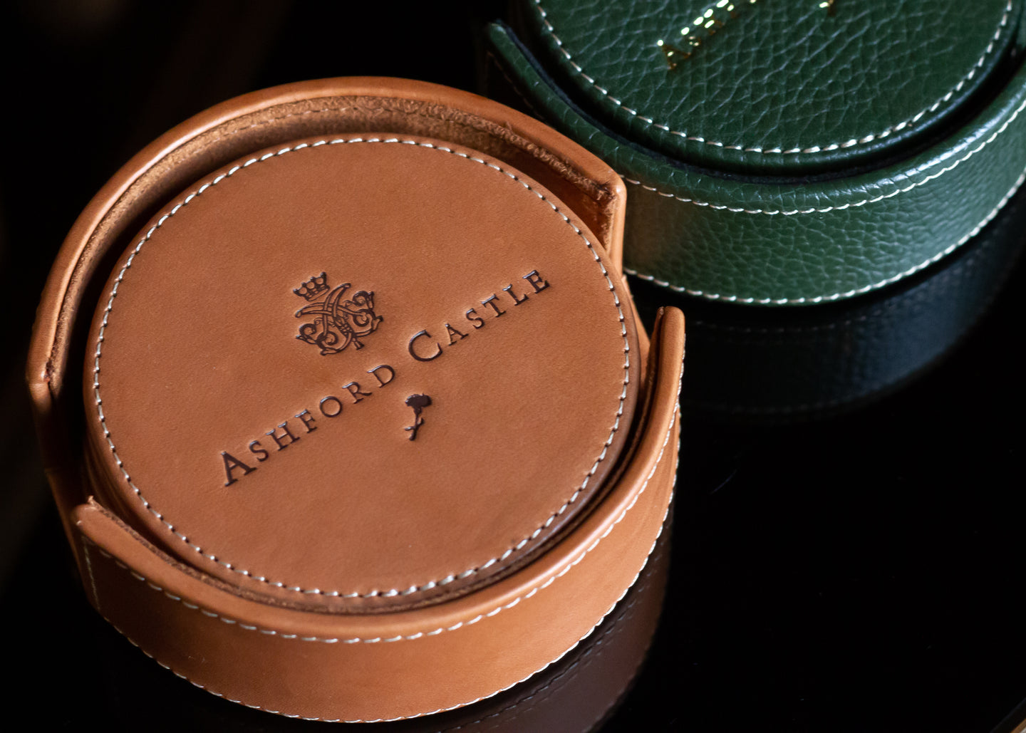 Ashford Castle Leather Coasters Mrs Tea's Boutique and Bakery