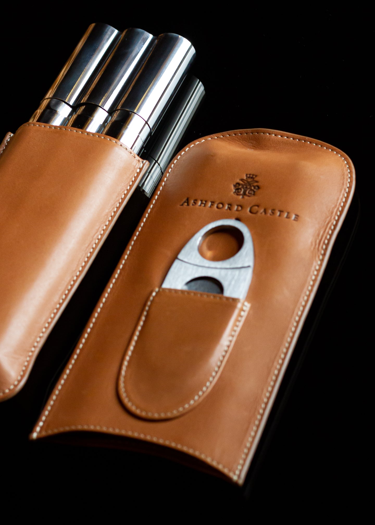 Ashford Castle Leather Cigar Case with Cutter Mrs Tea's Boutique and Bakery