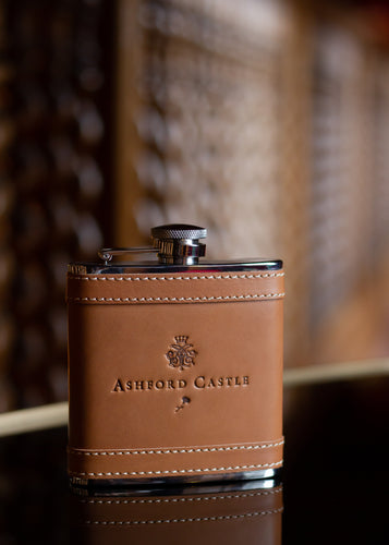 Ashford Castle Leather Hip Flask Mrs Tea's Boutique and Bakery