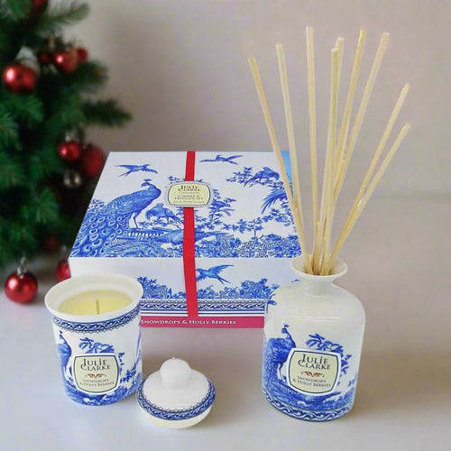 JULIE CLARKE - SNOWDROPS & HOLLY BERRIES GIFT SET Mrs Tea's Boutique and Bakery