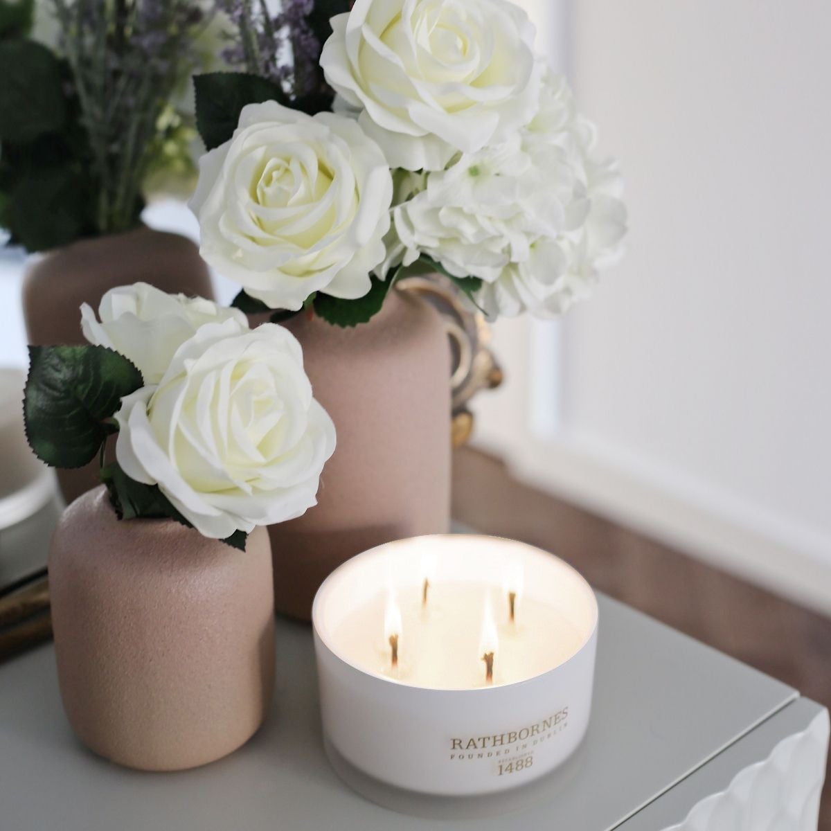 Rathbornes | Dublin Dawn Irish Rock Rose, Davana And Raspberries Scented Candle Mrs Tea's Boutique and Bakery