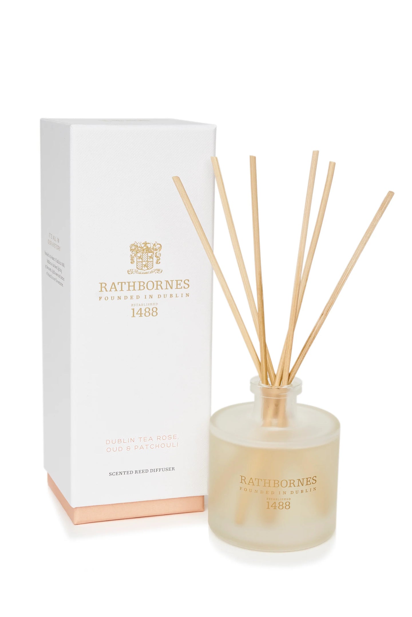 Rathbornes | Dublin Tea Rose, Oud & Patchouli Scented Reed Diffuser / Refill Mrs Tea's Boutique and Bakery