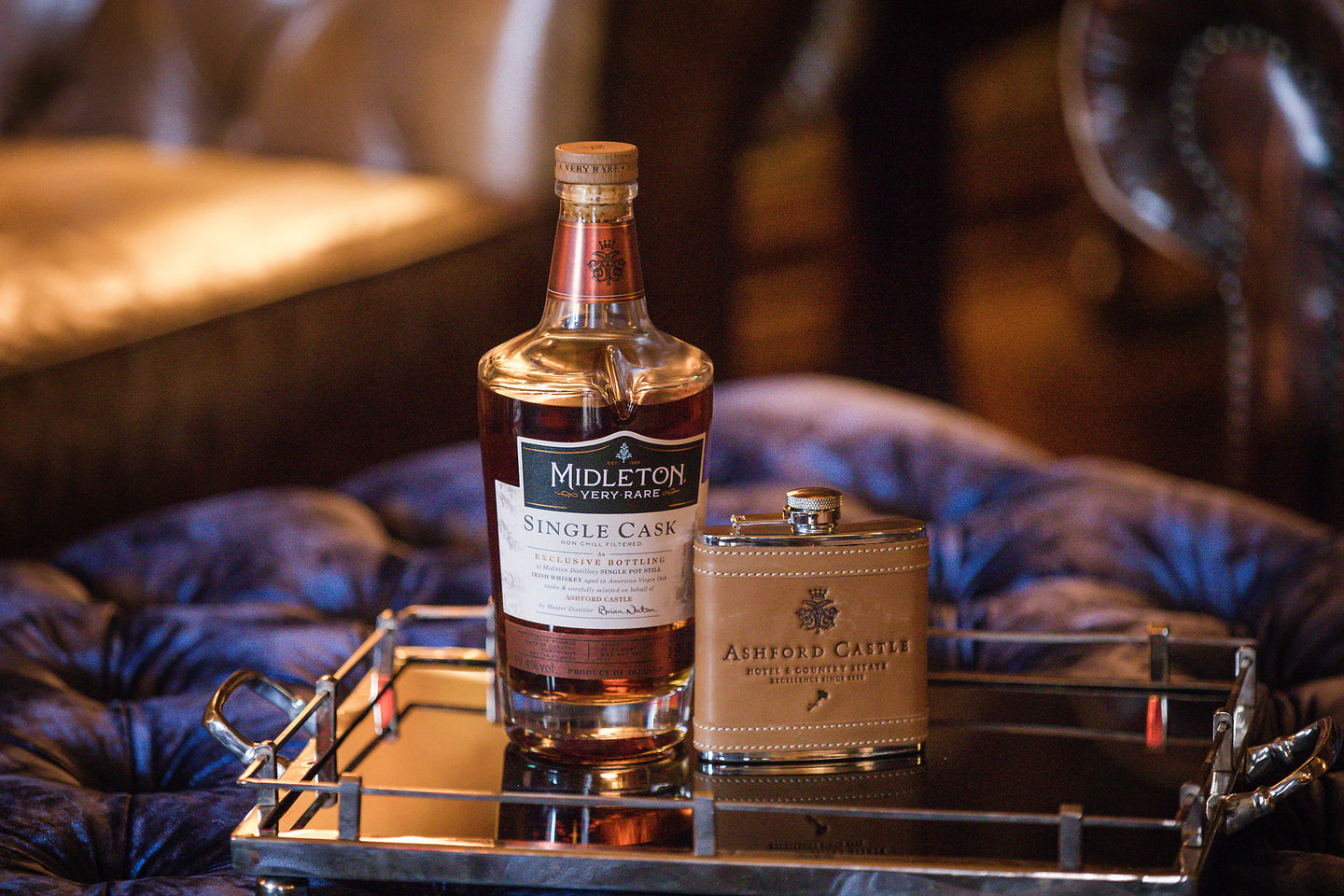 Ashford Castle Leather Hip Flask Mrs Tea's Boutique and Bakery