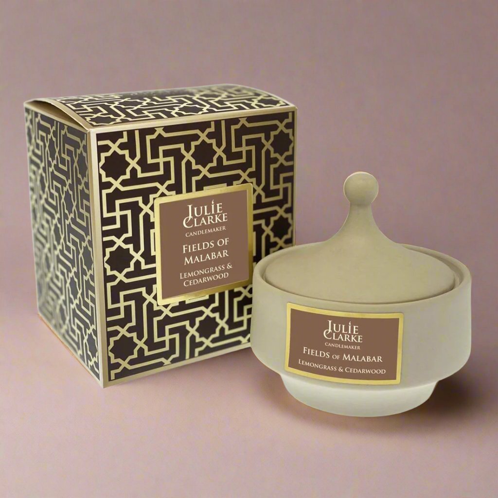 JULIE CLARKE -FIELDS OF MALABAR – LEMONGRASS AND CEDARWOOD Mrs Tea's Boutique and Bakery