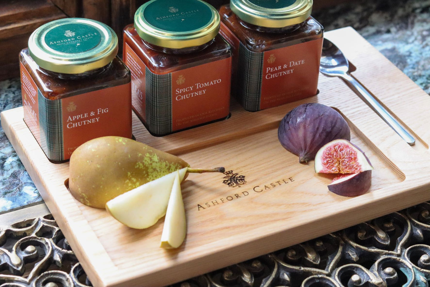 Trio of Chutney on Ashford Castle serving Board Mrs Tea's Boutique and Bakery
